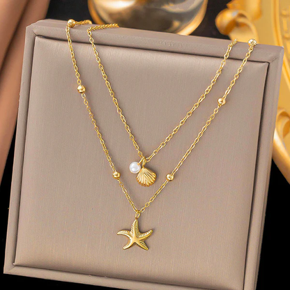 Anti Tarnish Stainless Steel Star Themed Necklace
