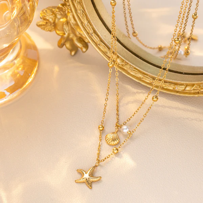 Anti Tarnish Stainless Steel Star Themed Necklace