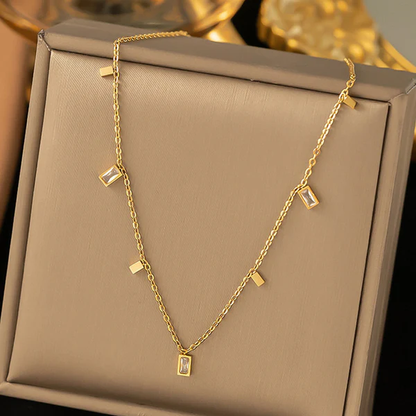 Anti Tarnish Gold-Toned Geometric Necklace